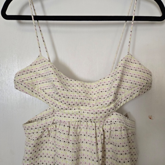 Neiman Marcus Side Cut Out Pastel Polka Dot Dress - NWT - Size 6 - Picture 2 of 4